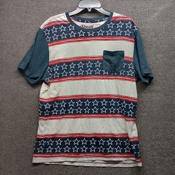 Retrofit Men’s Cotton Star Stripe Patriotic Graphic Tee - Picture 1 of 7